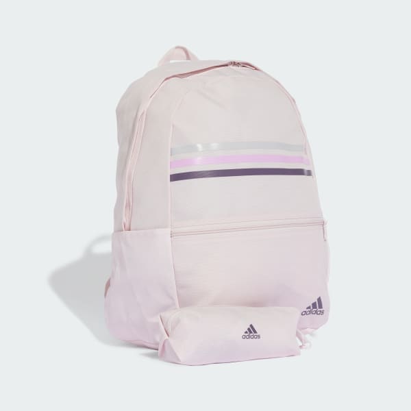 Pink Classic Horizontal 3-Stripes Backpack