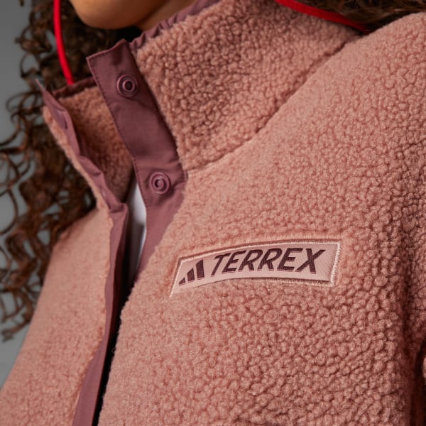 roze Terrex Xploric High Pile Fleece Pullover Sweatshirt