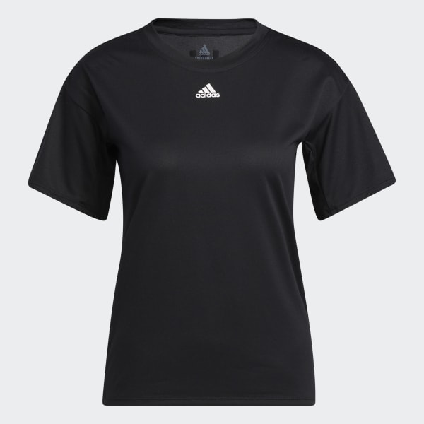 สีดำ เสื้อยืดเทรนนิง 3-Stripes AEROREADY