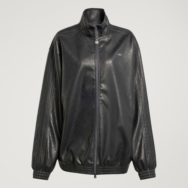 adidas Pleather Firebird Oversized Track jacket - Black