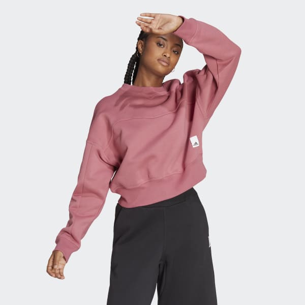 adidas Lounge Fleece Sweatshirt - Pink | adidas Canada