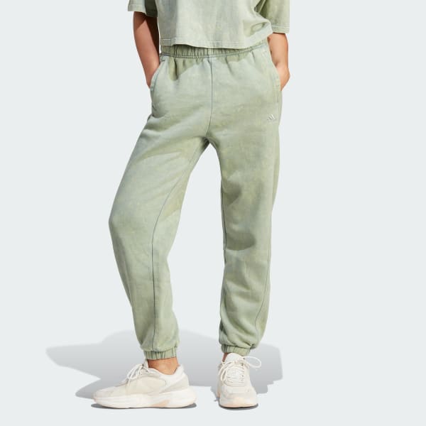 adidas ALL SZN Fleece Washed Pants - Green | Women's Lifestyle | adidas US