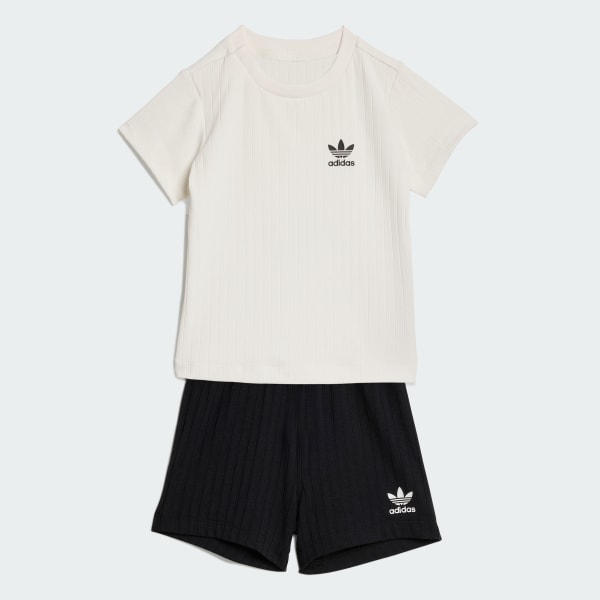 Svart REGULAR WIDE RIB SHORT T-SHIRT SET