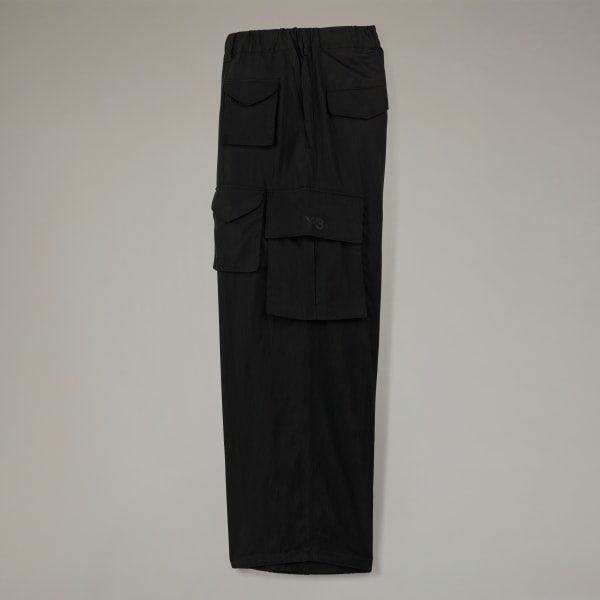 adidas Y-3 Washed Twill Cargo Pants - Black | Free Shipping