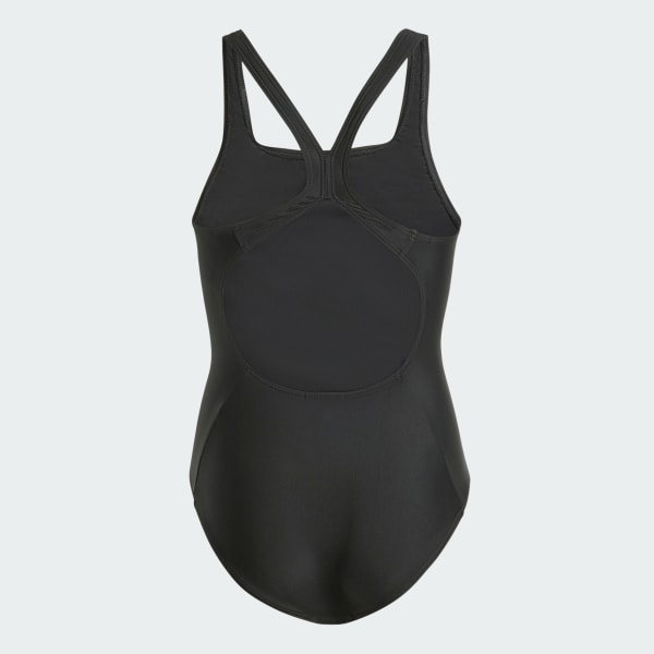 Siyah 3-Stripes C-Back Swimsuit Kids