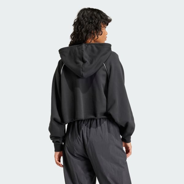 noir Sweat-shirt à capuche Cropped