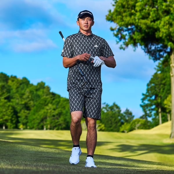 สีเทา เสื้อโปโลแขนสั้น AEROREADY AOP