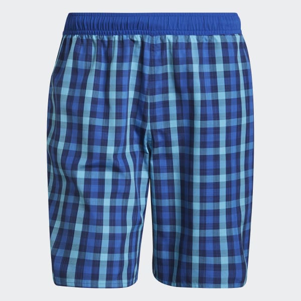 Μπλε Classic-Length Check Swim Shorts
