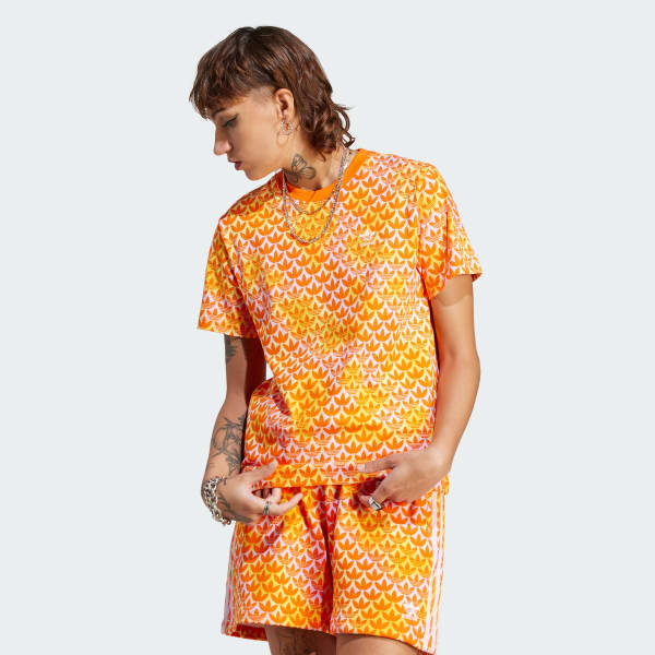 Adidas trefoil orange t shirt shop