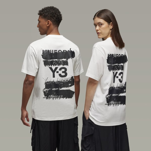 adidas Y-3 Graphic Short Sleeve Tee - White | Free Shipping with