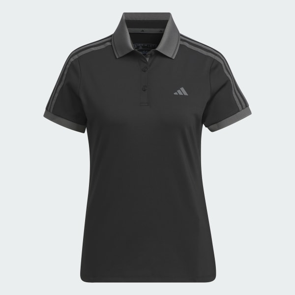 Black 3-Stripes HEAT.RDY Short Sleeve Polo Shirt