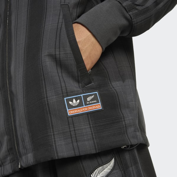 ADIDAS ORIGINALS & ALL BLACKS PLAID WOVEN FIREBIRD TRACK
