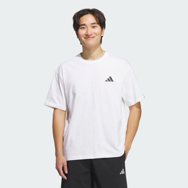 ホワイト エッセンシャルズ プラス ルーズフィット スモールロゴ 半袖Tシャツ