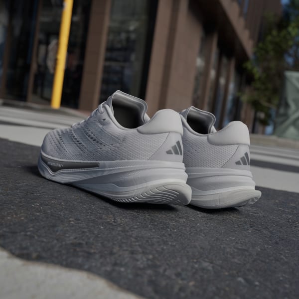Adidas silver running shoes top