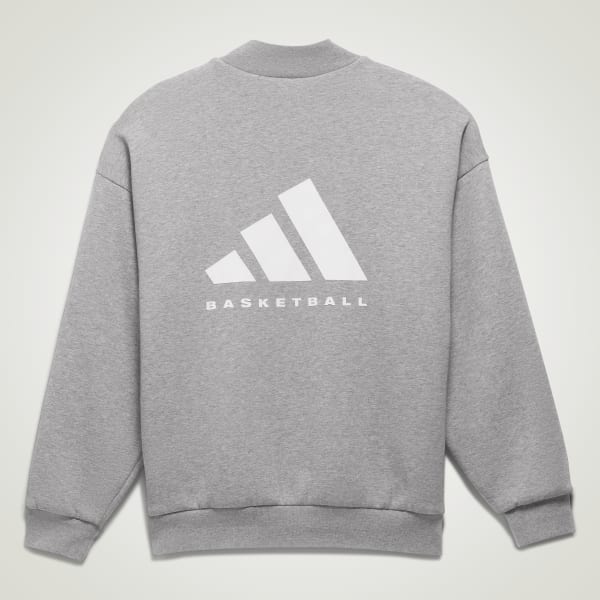 adidas Basketball Crew Sweatshirt - Grey Unisex Basketball adidas US
