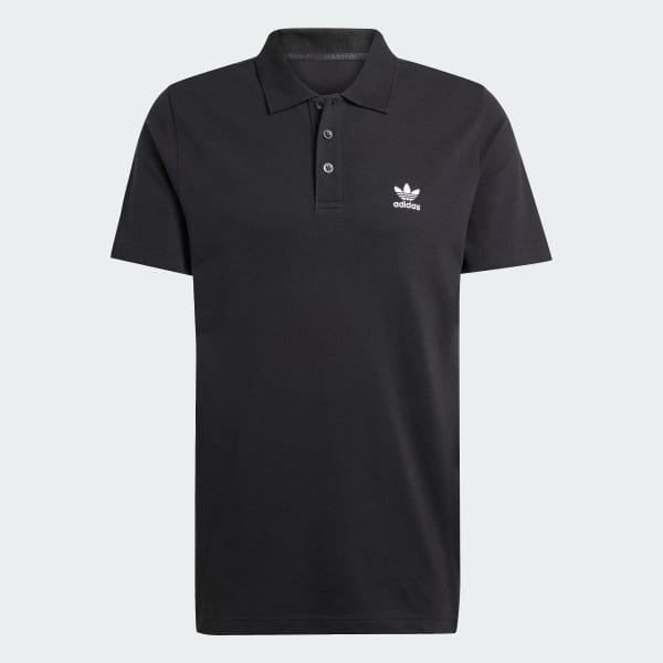 Black Trefoilo Essentials Polo Tee