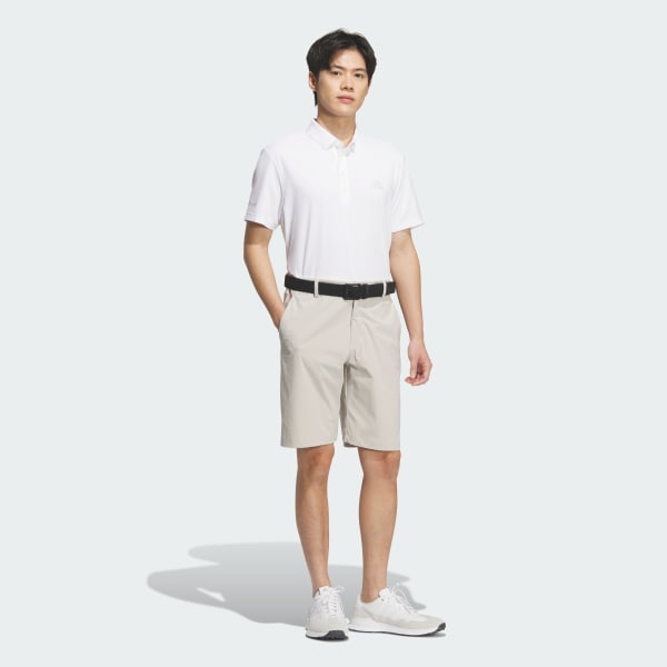 White PIQUE BUTTON DOWN 숏 슬리브 폴로 셔츠