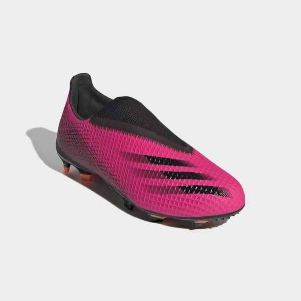 Rosa Calzado de Fútbol Sin Cordones X Ghosted.3 Terreno Firme