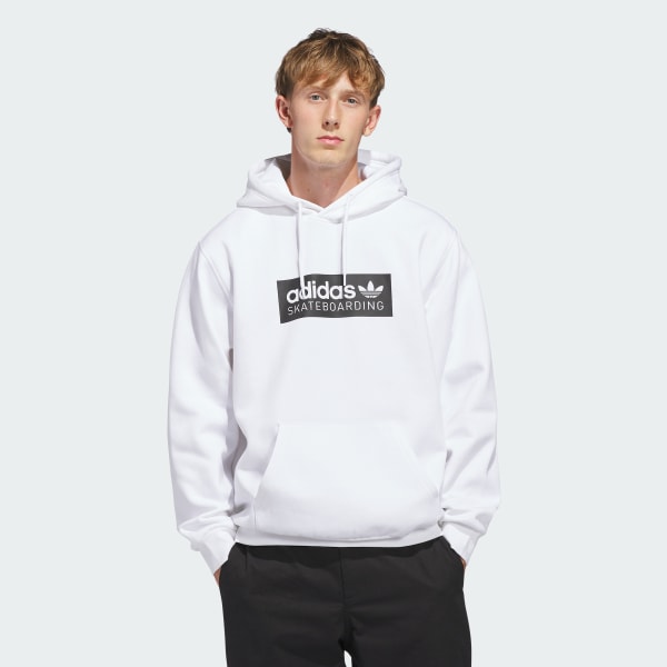 Bianco FELPA CON CAPPUCCIO SKATEBOARDING LOGO