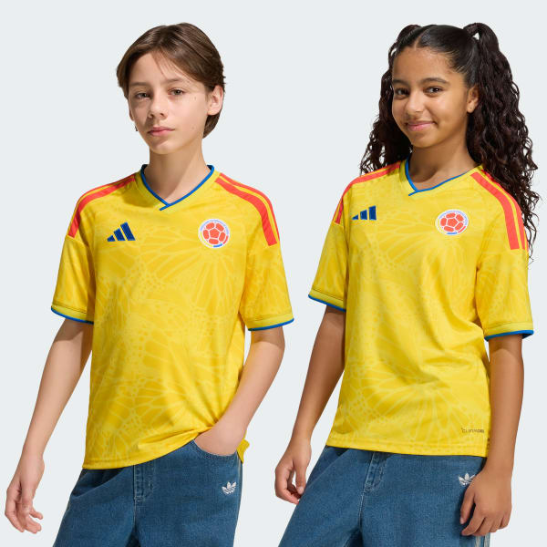 Yellow Colombia 26 Home Kids Jersey