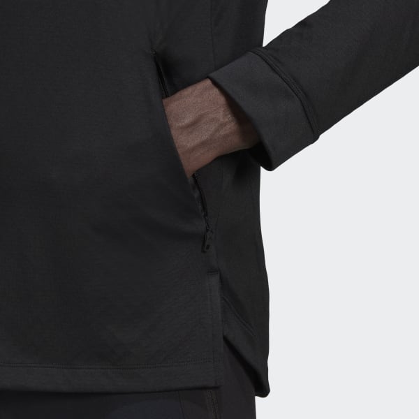 Svart Workout Warm Full-Zip Hoodie IN158