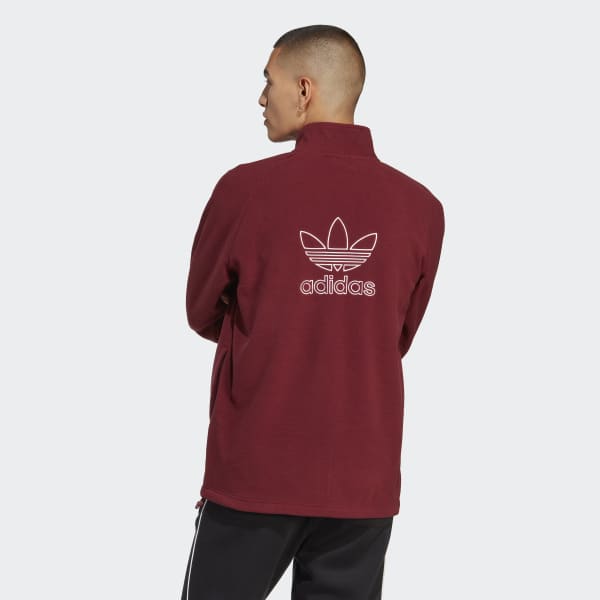 Burgundy Adicolor Classics Trefoil Teddy Fleece jakke
