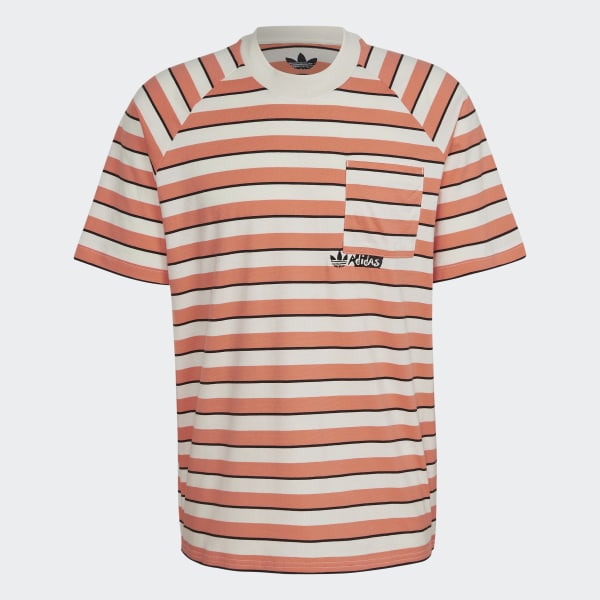 Oransje Striped Pocket T-skjorte ETV99