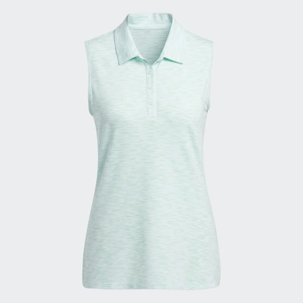 Turquoise Space-Dye Sleeveless Polo Shirt 22748