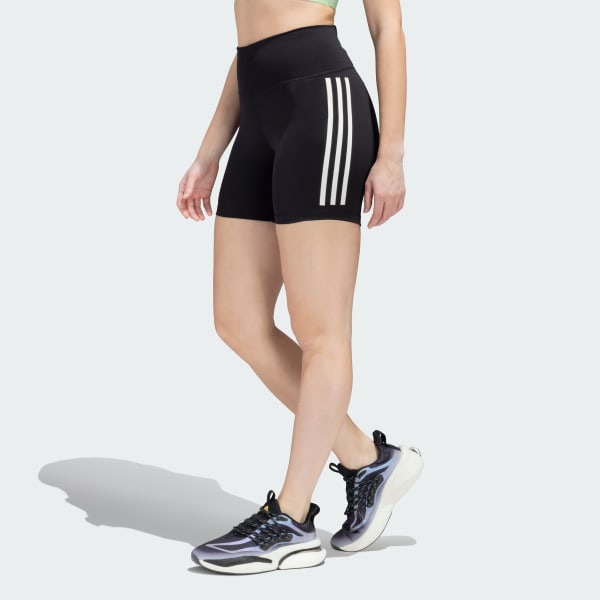 Black DAILY RUN 3 STRIPES TIGHTS