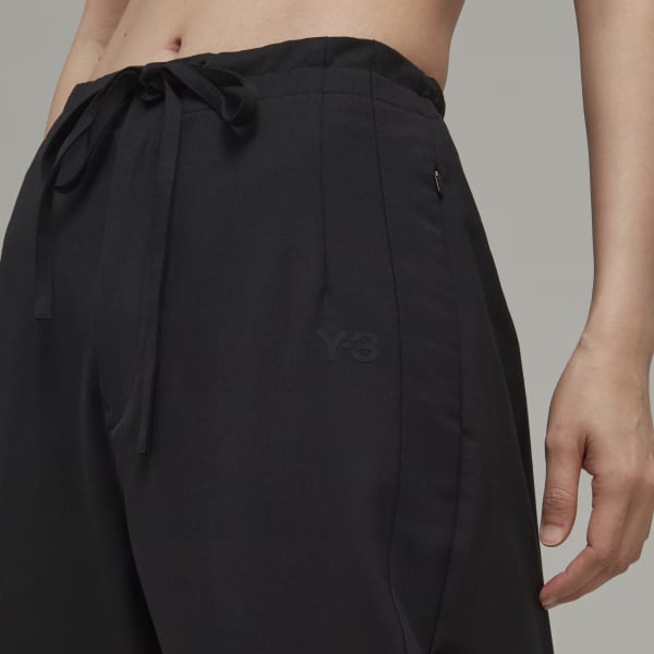 Black Classic Refined Wool Cuffed Track Pants TW593