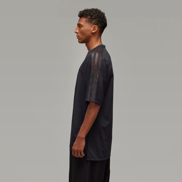 Negro Playera Manga Corta Y-3 Mesh 3 Franjas