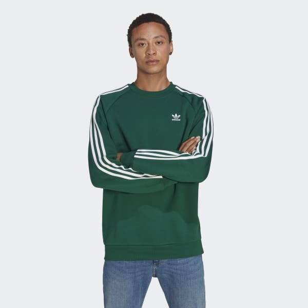 Zielony Adicolor Classics 3-Stripes Crew Sweatshirt