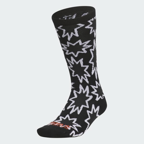 Negro Calcetines Estampados Burst