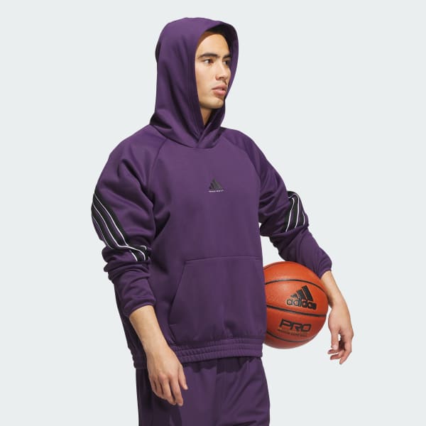 Roxo Moletom com capuz Adidas Basketball Crazy Warm Fleece