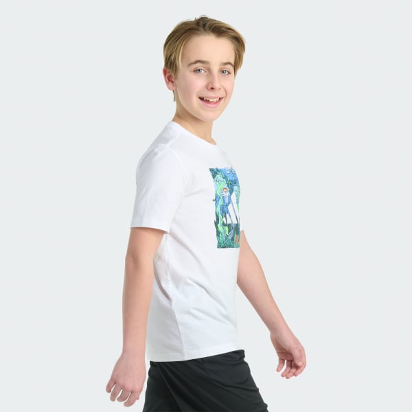 White Short Sleeve Jungle Box Logo Tee

