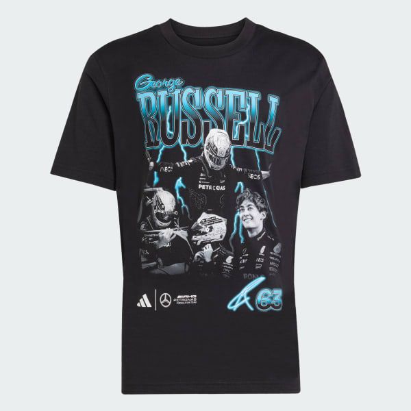 Noir T-shirt graphique George Russell Mercedes - AMG Petronas Formula One Team