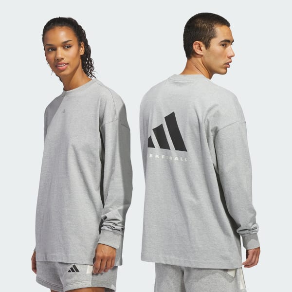 Gra adidas Basketball Long Sleeve kønsneutral T-shirt