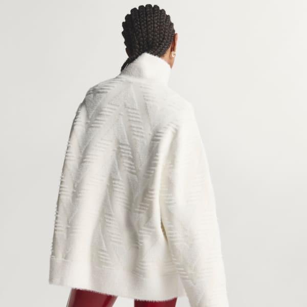 Hvid KNITTED HALF-ZIP SWEATER