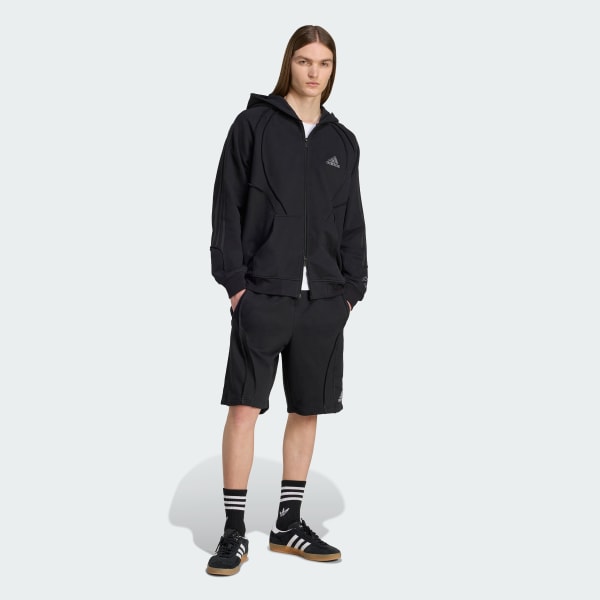 新品M Adidas フルジップパーカー　ブラック　IV9334 adidas originals ADILENIUM オーバーサイズ フルジップパーカー