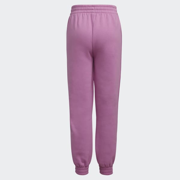 Purple 3-Stripes Regular Fit Fleece Jogger Pants