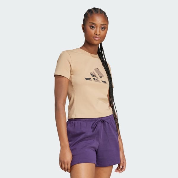 Marron Remera Corta Camo Graphic