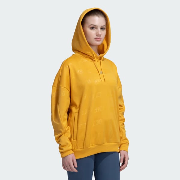 Yellow Embossed Monogram Fleece Hoodie
