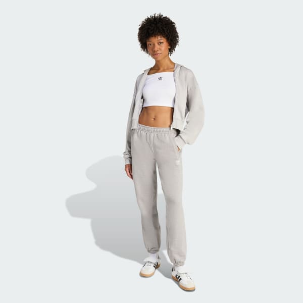 Cinza BLUSA CAPUZ MOLETOM ESSENTIALS ZÍPER