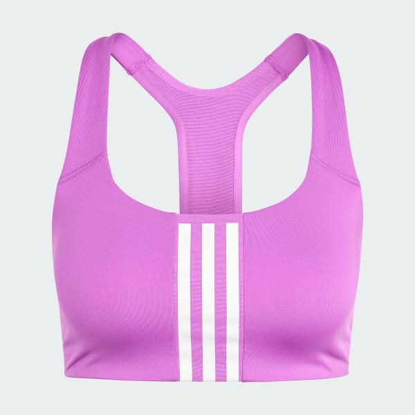 Purple Powerimpact Training Medium-Support 3-Stripes Bra