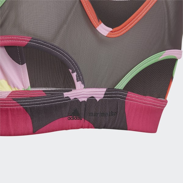 Pink adidas x Marimekko Believe This AEROREADY Training Floral-Print Bra JG184