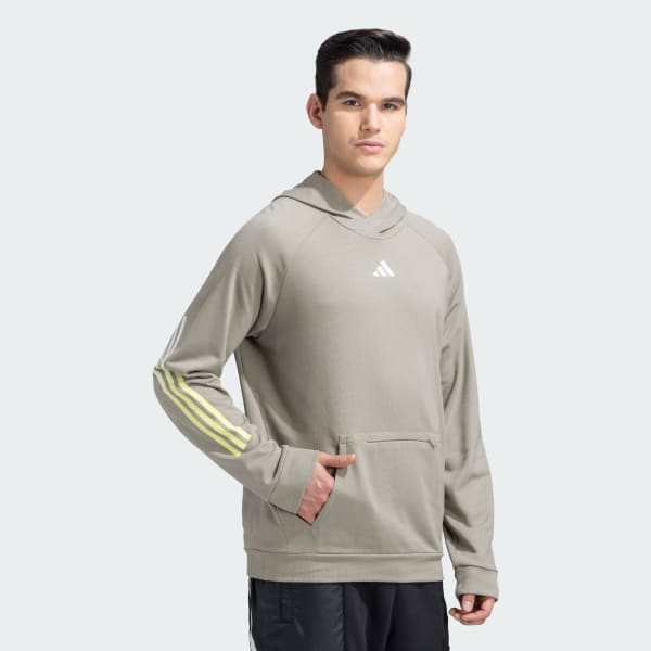 Green TRAIN ICONS 3 STRIPES HOODIE