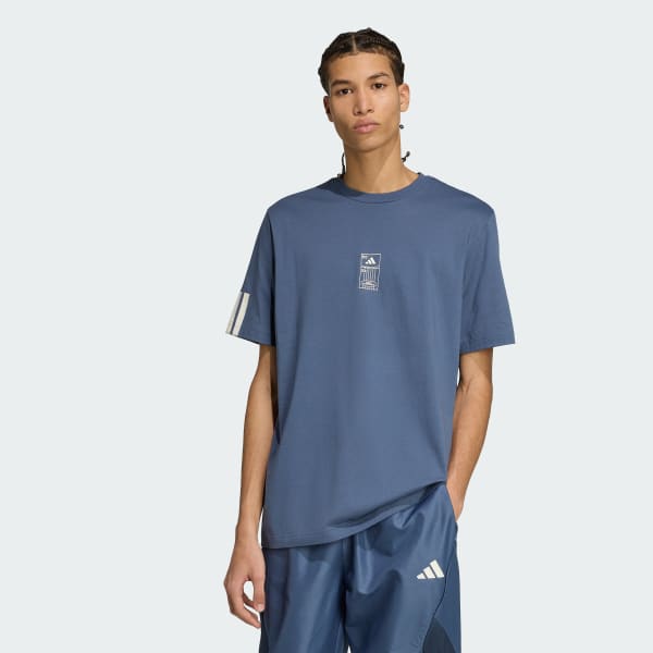 トップス adidas Originals adidas Stadium Ticket Loose Graphic Tee - Blue | Free