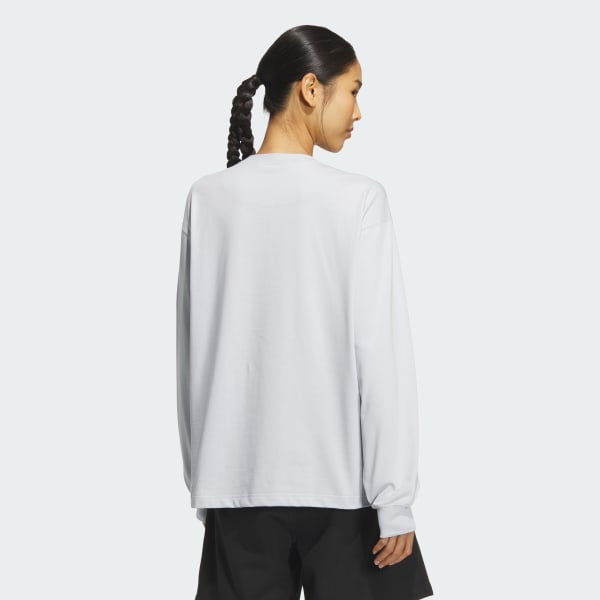 ブルー エッセンシャルズ プラス スモール ロゴ ルーズフィット長袖Tシャツ