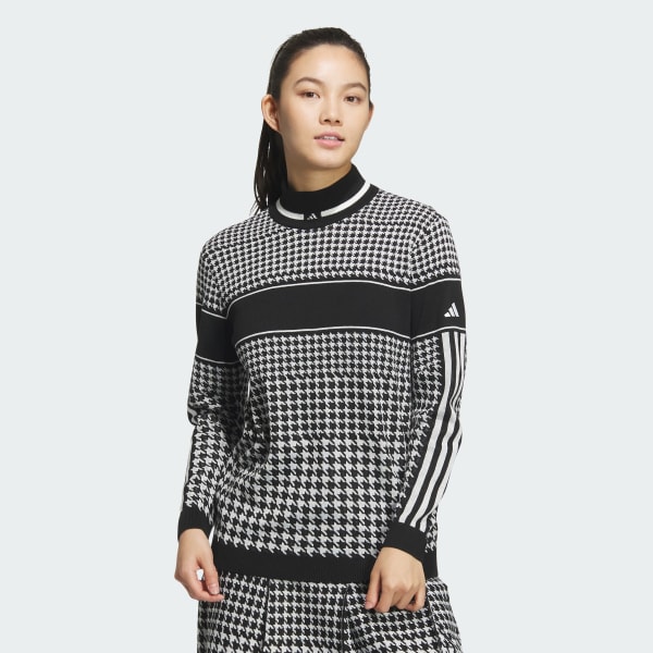 adidas IM7300 ハウンドトゥースセーター Lブラック