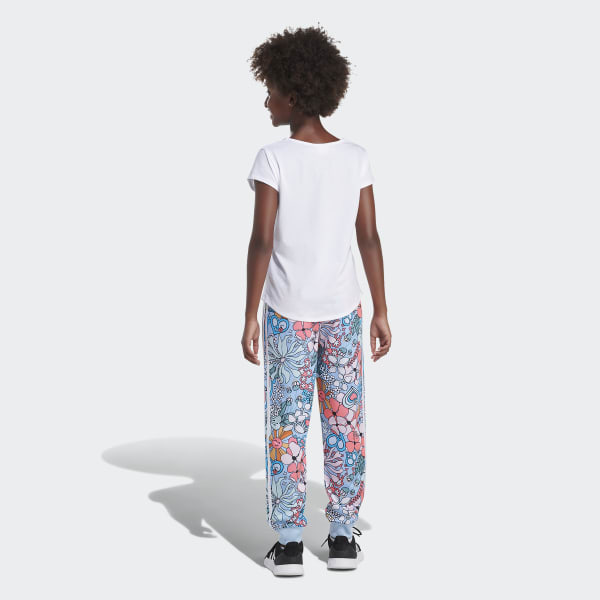 Blue Allover Print Tricot Joggers